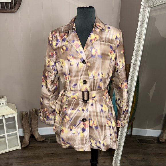 Coldwater Creek • Floral Print Rain Trench Coat - Picture 1 of 13